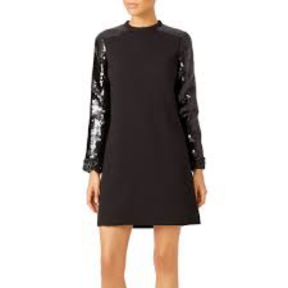 Jill Stuart Shimmer Polly Sequined Long Sleeve Dress in Black - Size 4